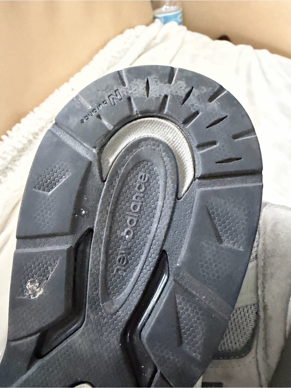 New Balance 990v5 Gray Suede and Mesh Sneakers - Picture 11 of 15